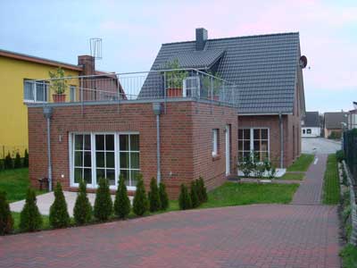 Das Haus auf der Insel Poel. Es beinhaltet die drei Ferienappartements. Hier noch im Bau.